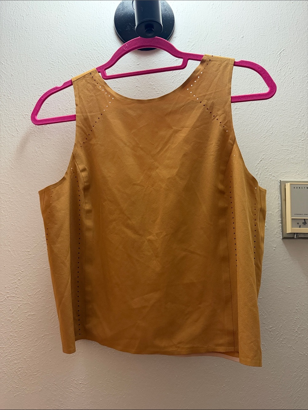 Athleta Mustard Yellow Perforated Tank Top